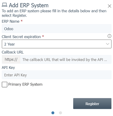 กรอกแบบฟอร์มเพื่อลงทะเบียนระบบ ERP บนพอร์ทัล ETA