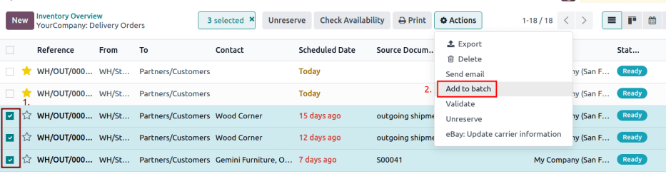 ใช้ * เพิ่มลงในปุ่มแบทช์ * จากรายการ * การกระทำ * ของปุ่ม *