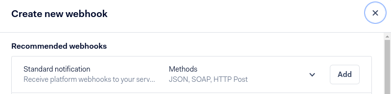 กำหนดค่า webhook