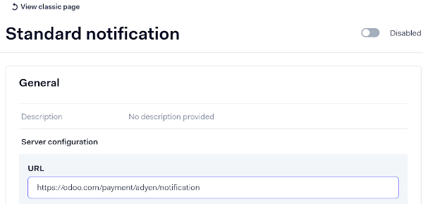 ป้อน URL การแจ้งเตือน
