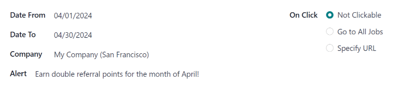 :guilabel:` ระบุ URL': การแจ้งเตือนมีลิงก์ไปยัง URL ที่ระบุเมื่อคลิกไปที่ URL นั้น เมื่อเลือกฟิลด์หนึ่ง: guilabel: "URL" จะปรากฏขึ้นปรากฏด้านล่าง: guilabel: "คลิก" ส่วน. ป้อน URL ที่ต้องการในสนามนี้