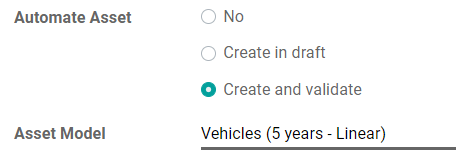 การใช้สินทรัพย์ในบัญชีอัตโนมัติในบัญชี Odoo