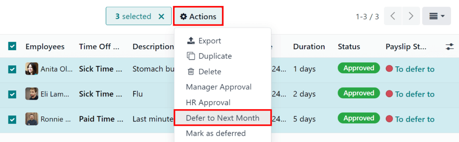 ปุ่มการกระทำและ # ปุ่มที่เลือกที่ปรากฏหลังจากการเลือกใด ๆทำ