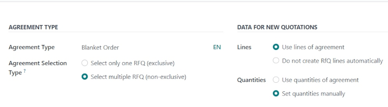 ข้อตกลงการซื้อประเภทหน้าจอแก้ไขสำหรับคำสั่งซื้อผ้าห่ม