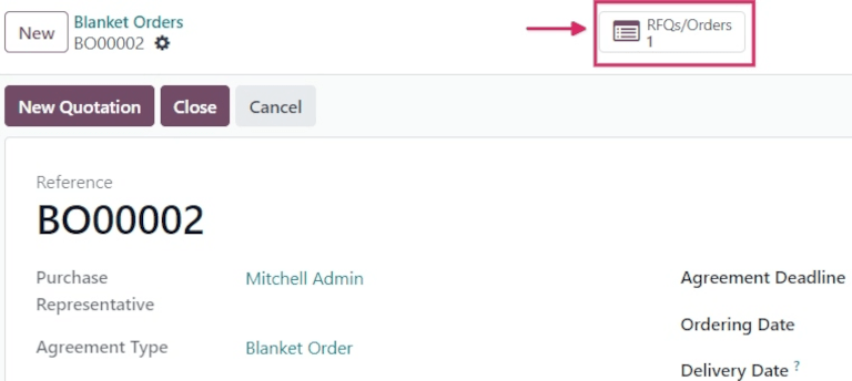 RFQS และคำสั่งซื้อปุ่มอัจฉริยะจากแบบฟอร์มการสั่งซื้อแบบครอบคลุม