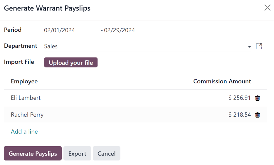 ป้อนรายละเอียดค่าคอมมิชชั่น