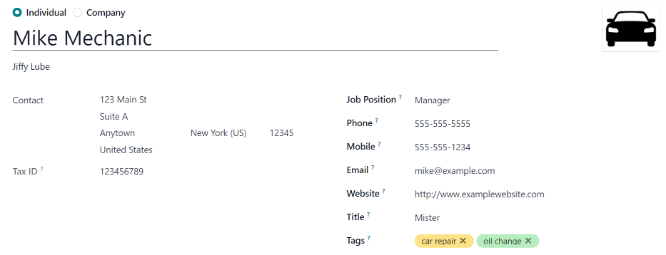 ส่วนบนสุดของแบบฟอร์มการสร้างผู้ขาย
