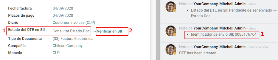 การทำธุรกรรมการระบุตัวตนสำหรับใบแจ้งหนี้และการอัปเดตสถานะ