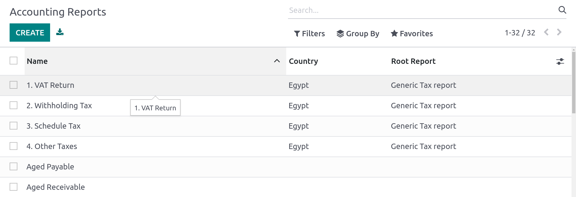 เครื่องมือรายงานบัญชี