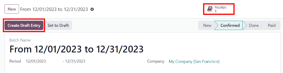 ข้อมูลที่ปรากฏขึ้นเมื่อสร้างการจ่ายเงิน