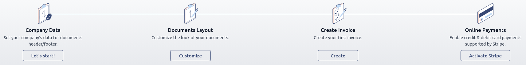 แบนเนอร์แบบอินบ็อกซ์ทีละขั้นตอนในใบแจ้งหนี้ของ Odoo