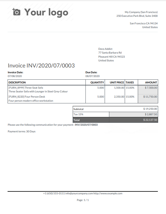 ตัวอย่างเค้าโครงรายงานกล่อง