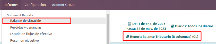 8 คอลัมน์สมดุลตำแหน่งของรายงานศาล