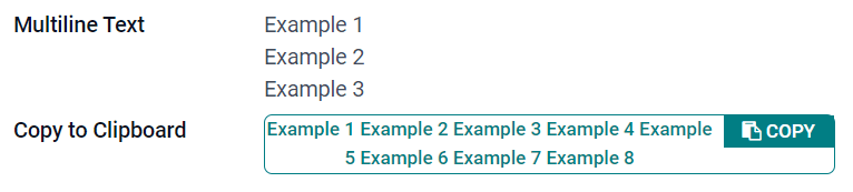 ตัวอย่างของฟิลด์ข้อความ multiline ที่มีวิดเจ็ตที่แตกต่างกัน