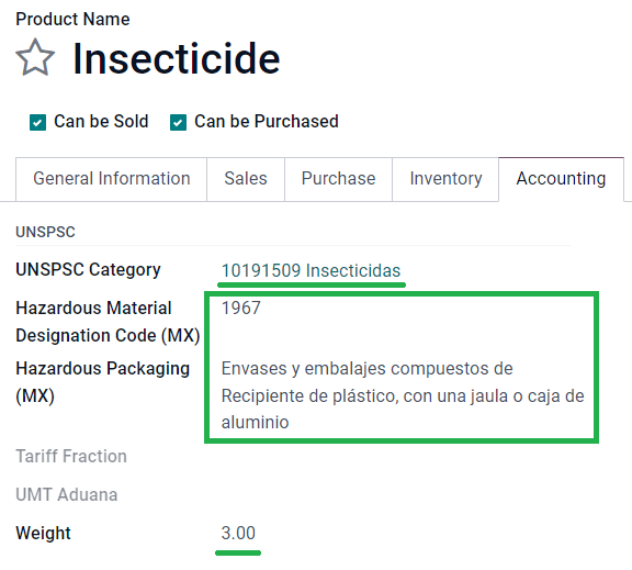 คู่มือการจัดส่งสินค้าเขตข้อมูลความต้องการสินค้าอันตราย