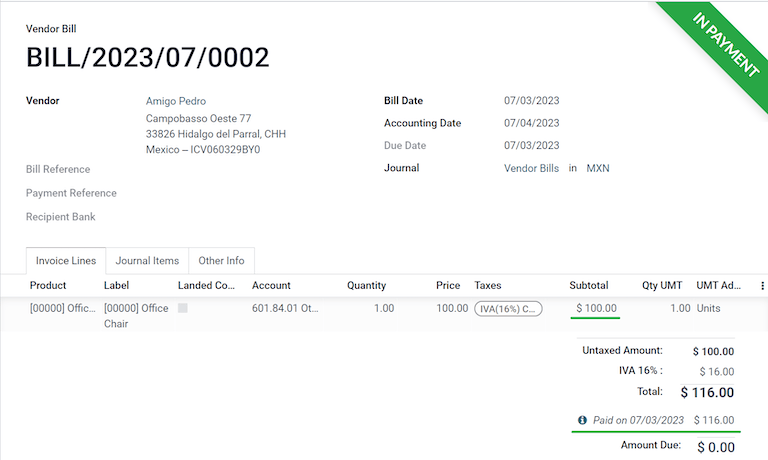 การเรียกเก็บเงินของผู้ขายที่อยู่ระหว่างการชำระเงิน