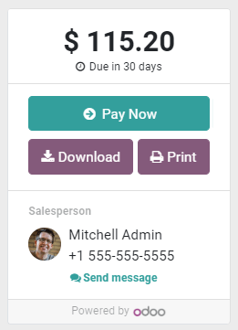 \ปุ่มบนใบแจ้งหนี้ในพอร์ทัลลูกค้า