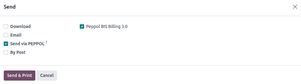 ส่งใบแจ้งหนี้ peppol