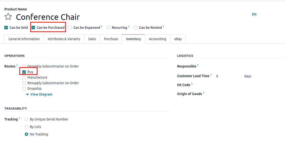 การกำหนดค่าที่จำเป็นสำหรับผลิตภัณฑ์ที่ซื้อได้