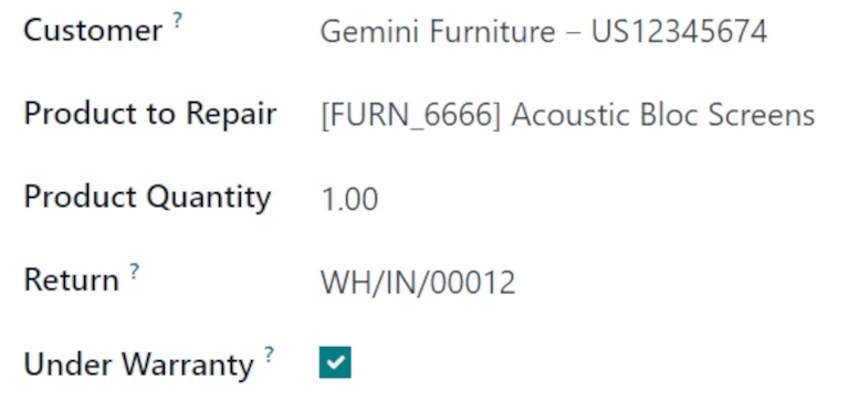 ด้านซ้ายมือของแบบฟอร์มใบสั่งซ่อมที่ว่างเปล่า