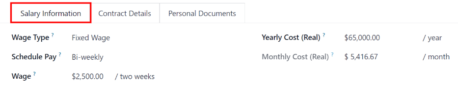 แท็บเสริมสำหรับสัญญาใหม่