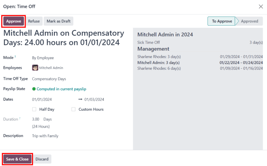 แบบฟอร์มการร้องขอเวลาปิดโดยละเอียด