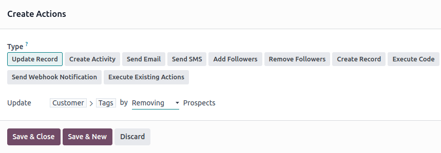 ตัวอย่างการดำเนินการบันทึกการอัพเดท