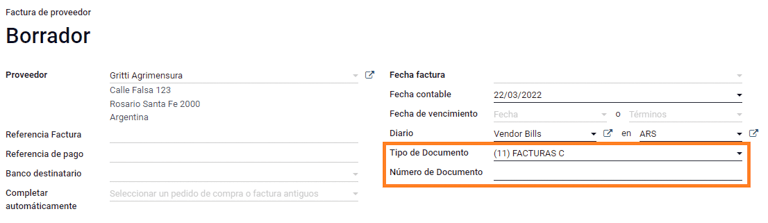 หมายเลขเอกสารการเรียกเก็บเงินของผู้ขาย