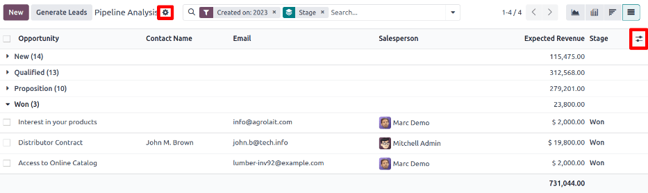 列表视图显示符合搜索条件的所有记录的单一列表。