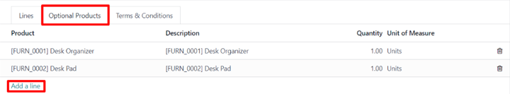 在 Odoo 销售应用程序预览报价单。